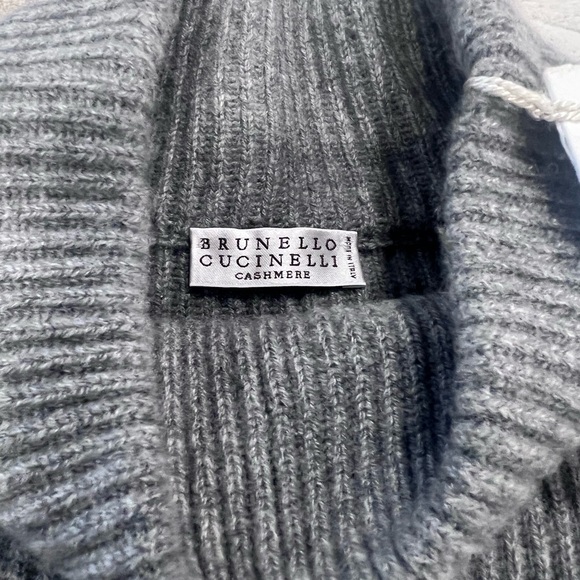 Brunello Cucinell Sheer Sleeve Cowl Neck Cashmere Sweater - Picture 6 of 6